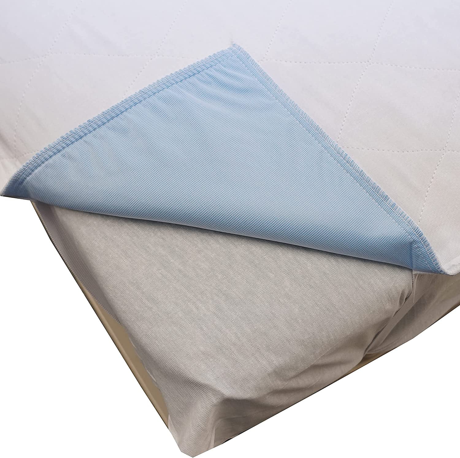 Heavy Weight Soaker 100% Cotton 36 x 80 Waterproof Reusable Incontinence Underpad with Elastic Straps / Washable Incontinence Bed Pads - Fits Hospital Bed Mattress - 9oz Soaker