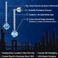 thumbnail image 2 of Gem Stone King 14K White Gold Swiss Blue Topaz and Lab Grown Diamond Dangle Earrings for Women | 2.76 Cttw | Gemstone November Birthstone | Round 6.5MM, 2 of 6
