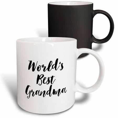 - 3dRose Phrase - Worlds Best Grandma - Magic Transforming Mug, 11-ounce