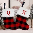 thumbnail image 2 of Jangslng Christmas Stockings Pendant Letter Embroidered Vintage Red And Black Grid Pattern Christmas Stocking for Home Decoration, 2 of 8