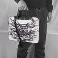thumbnail image 5 of Lsque Monochrome Deer Floral Pattern Laptop Bag – Portable & Slim Single-Shoulder Computer Case with Adjustable Strap, Protective, Lightweight for 13”/14”/15.6” Laptops, 5 of 8