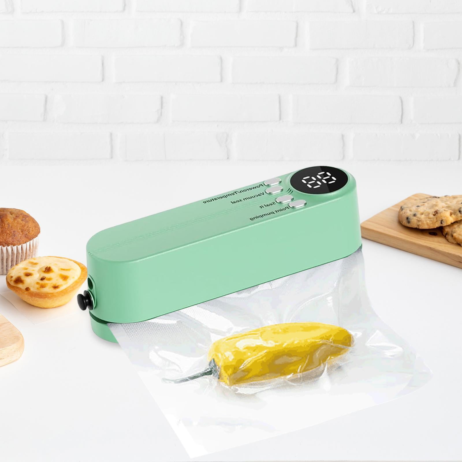 Fiocias Mini Cordless Vacuum Sealer Multi Purpose Household for Food Storage Food Vacuum Green