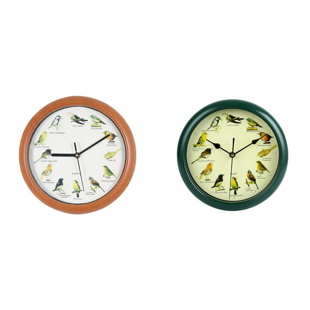 Reloj de pared,Reloj de pared con pájaro cantor Relojes de pared con pájaros,Reloj de pared,Reloj de pared decorativo con pájaros cantores,Reloj de pared de 10 pulgadas con sonido de