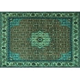 thumbnail image 1 of Ahgly Company Indoor Rectangle Persian Turquoise Blue Traditional Area Rugs, 3' x 5', 1 of 4