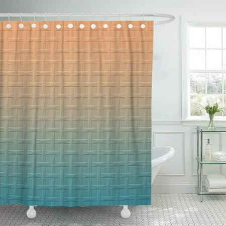 Yusdecor Green Terracotta Basket Weave, Teal Green And Brown Shower Curtains