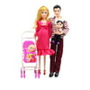 5 People Dolls Suit Pregnant Doll Family Mom+Dad+Baby Son+2 Kids+Baby Carriage Gift Toys Children Toys Kids Toys