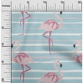 thumbnail image 2 of oneOone Velvet Light Blue Fabric Tropical Flamingo With Stripes Diy Clothing Quilting Fabric Print Fabric By Yard 58 Inch Wide, 2 of 4