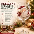 thumbnail image 3 of Christmas 3D Wine Glass, Raised Santa Claus Holiday Design with Twisted Stem, Festive Xmas Table Drinkware and Gift, 1 Pc, 3 of 7