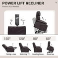 thumbnail image 2 of Power Lift Recliner Chair, Recliners with Side Pocket for Living Room Home Theater, Single Electric Sofa with Remote Control for Elderly and Adults, Ergonomic Lounge Recliner Chair, Brown, 2 of 7