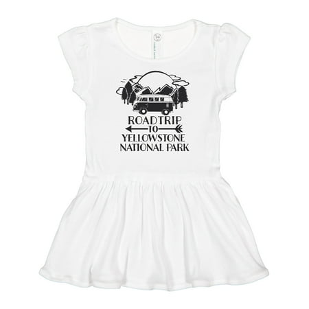 

Inktastic Road Trip to Yellowstone National Park Mountain and Camper Gift Baby Girl Dress