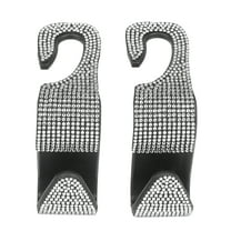 Auto Drive, Bling Rhinestone Headrest Hooks, 2 pack, Silver, Universal for Cars, Trucks, Van's, and SUV's