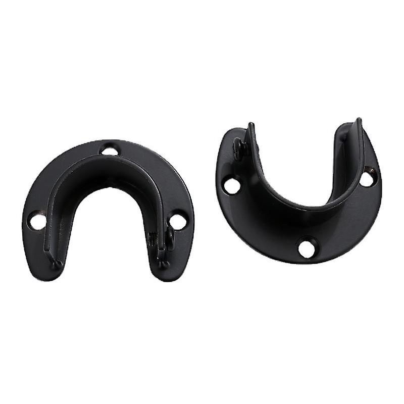 NinebeCJ Closet Pole Sockets U Shape Closet Rod Bracket Stainless Steel Wardrobe Rail End