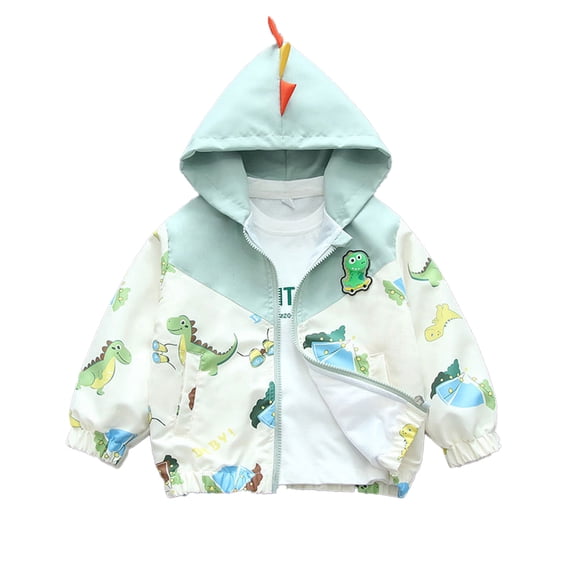 MXIEZI 1-7 Years Boys Girls Hoodies Dinosaur Toddler Boys Jacket Kids Long Sleeve Hooded Shirts Sweatshirts