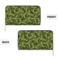 thumbnail image 3 of Leather Thin Slim Wallets for Women Men - Elk moose armygreen Camouflage Clutch Card Wallet for Women Men with Zipper, 3 of 7