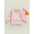 thumbnail image 2 of Qmyliery Toddler Girls Letter Print Long Sleeve Round Neck Loose Pullovers Gift, 2 of 9
