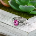 thumbnail image 4 of Gem Stone King 1.65 Ct Oval Pink Created Sapphire 925 Sterling Silver Ring (Size 5), 4 of 4
