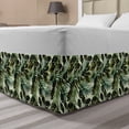thumbnail image 1 of Philodendron Bed Skirt, Tropical Woodland Forest Jungle Scene of Jungle Leaves Botany, Elastic Bedskirt Dust Ruffle Wrap Around for Bedding Decor, 4 Sizes, Pale Green and Emerald, by Ambesonne, 1 of 2