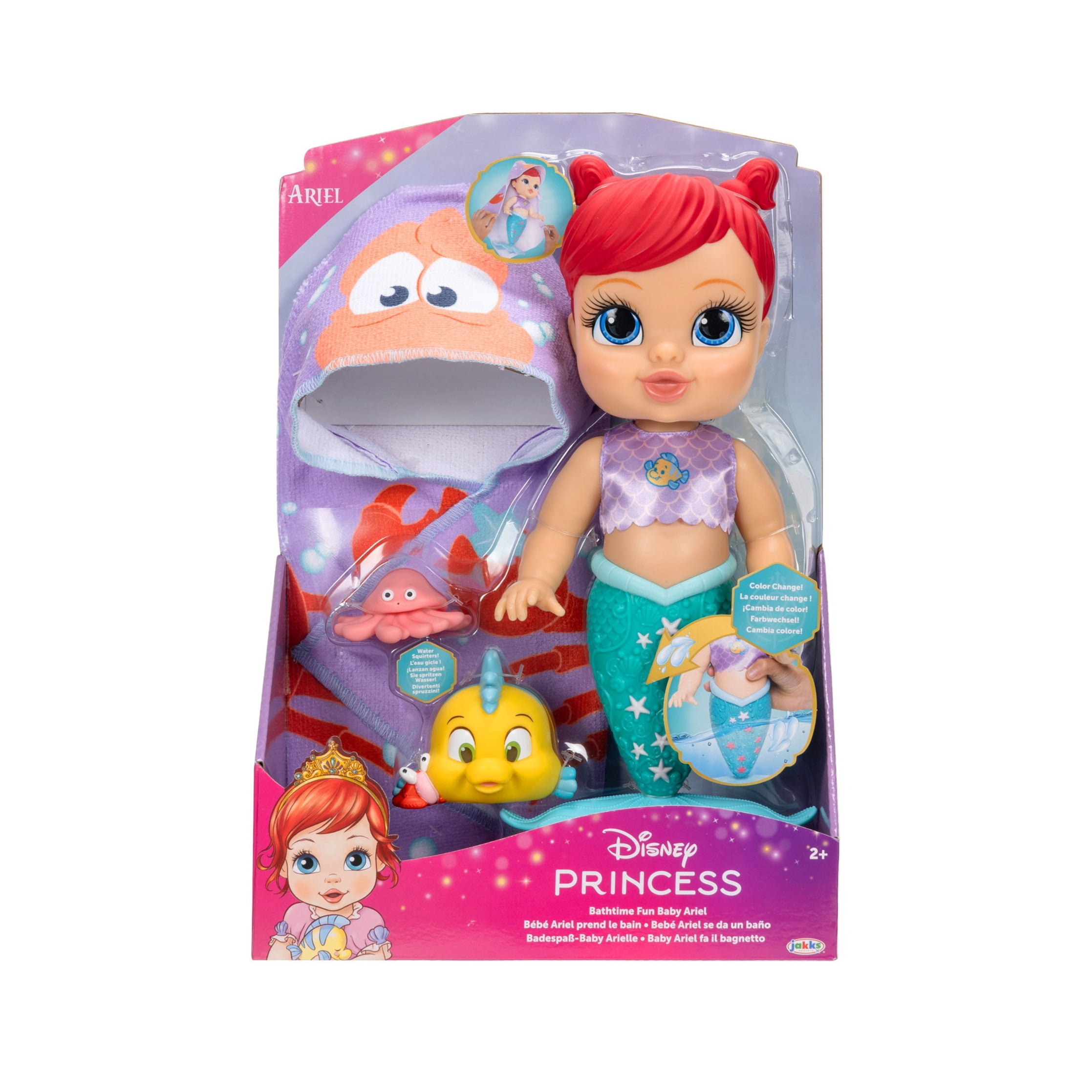 Disney Bath Time Baby Ariel Doll with Accessories for Baby Play