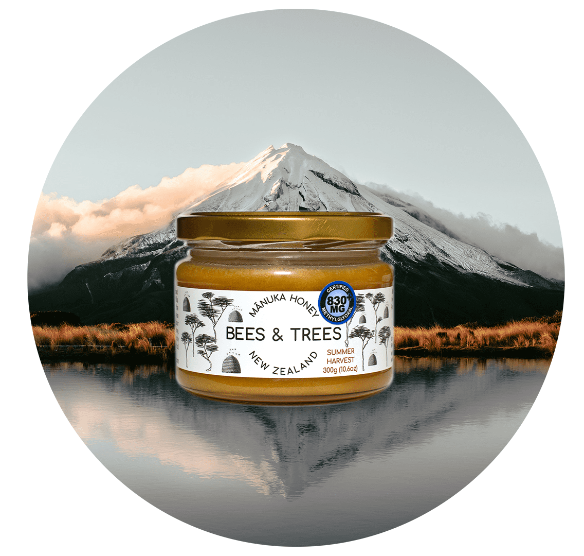 Bees & Trees Manuka Honey 830+MGO, 100% Raw Natural New Zealand Honey