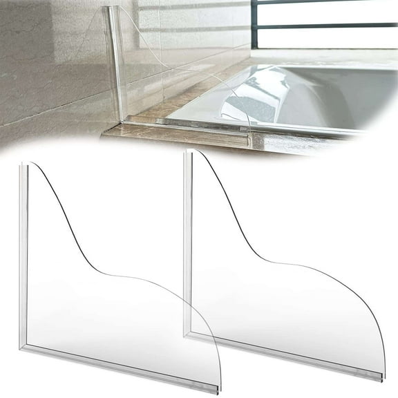 Deago 2 Pack Shower Splash Guard Kit, Large Splash Guards for Bathtub Waterproof Self-Adhesive Shower Corner Guards to Keep Water in Shower or Bath