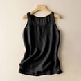 thumbnail image 2 of Summer Cotton Linen Tank Tops Women Sleeveless Crew Neck Shirts Elegant Solid Color Lightweight Comfy Blouses, 2 of 3