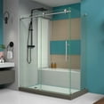 thumbnail image 2 of DreamLine Enigma-X 34 1/2 in. D x 60 3/8 in. W x 76 in. H Fully Frameless Sliding Shower Enclosure in Brushed Stainless Steel, 2 of 14