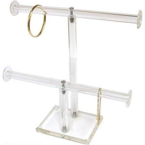 4PCS Clear View Acrylic Bracelet Bangle Holder Stand Jewelry Display Rack 