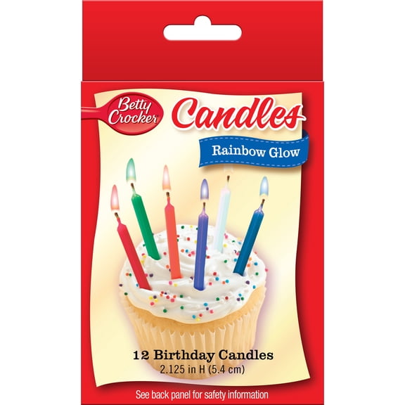 Betty Crocker Rainbow Glow Candle - 12 Count