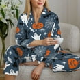 thumbnail image 6 of Lsque Halloween Pattern Long Sleeve Pajama Set for Women - Soft 2-Piece Sleepwear and Loungewear Set with Pockets, Comfy Nightwear-Large, 6 of 7