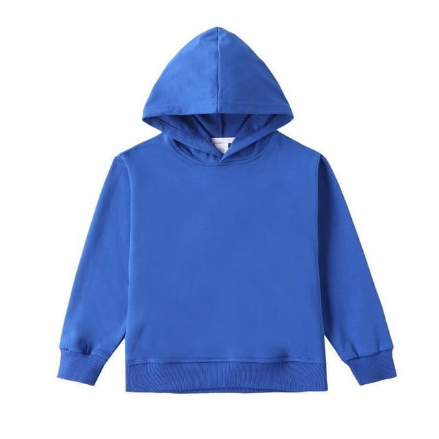 Chandail en Molleton pour Petits Garçons et Filles, Col Rond, Surdimensionné, à Capuche, Mode Enfants, Manches Longues, Chandail-Over, 4-14 Ans, pour Filles et Garçons, Bleu 3-4 Ans