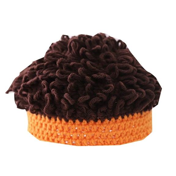 Generic Children's Beach Hats Toddler Babys Boys Girls Woollen Hat Super Cute Wig Hat Kids Knitted Hat Winter Warm Pullover Hat for Fashion Casual Four Seasons Caps(One Size,A)
