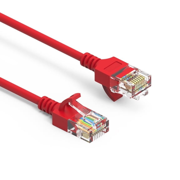 SF Cable Cat6A UTP Slim Ethernet Cable, 20 feet - Red