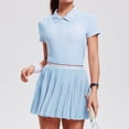 thumbnail image 6 of Top-kevin Two Piece Tennis Skirt Set Golf Outfits for Women High Waisted Tennis Short Dress with Pockets Athletic 2 Piece Sets, 6 of 6