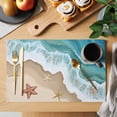 thumbnail image 2 of Summer Ocean Placemats Set of 6, Beach Spray Starfish Non-Slip Place Mats Washable Table Mats for Kitchen Dining Table Decorations Indoor/Outdoor, 2 of 9