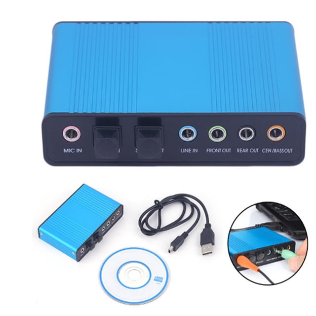 Tarjeta de sonido externa USB de aleación de aluminio para chat en red, grabación de juegos, karaoke, mezcla, tarjeta de sonido de fibra óptica 7.1/5.1