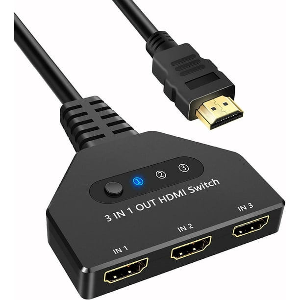 HDMI Switch 3 in 1 Out, 4K30hz HDMI Splitter Supports Full HD 1080P 3D