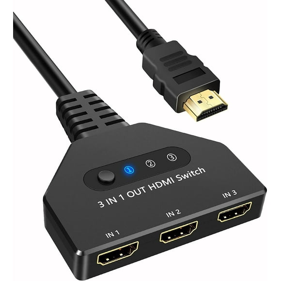 Switch 3 in 1 Out, 4K@30hz Splitter Supports Full HD 1080P 3D Compatible with Roku Fire TV Stick HDTV PS4/PS5 Xbox One Chromecast