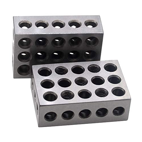 1-2-3 Blocks Matched Pair Hardened Steel 23 Holes (1"x2"x3") Set Precision Machinist Milling$$Other