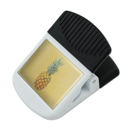 Yellow Refrigerator - Pineapple Fruit on Yellow Tropical Background Refrigerator Fridge Magnet Magnetic Hanging Hook Note Snack Clip