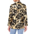 thumbnail image 3 of Camisas de botón para mujeres, blusa casual de cuello en V, de manga larga, camisa de fiesta moderna con bolsillos, M, negra, 3 of 6