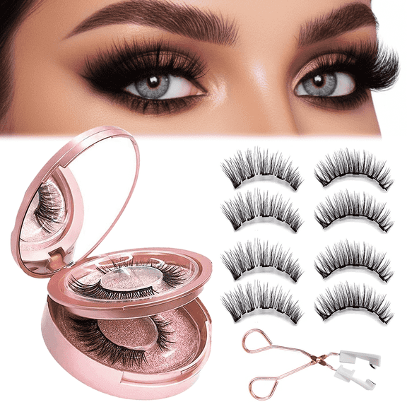 Upgrade Magnetic Eyelashes with Applicator Reusable Soft Magnetic Eyelashes Natural Look No Glue Needed Magnetic Eyelashes Magnetic Lashes Kit Easy to Wear and Remove
