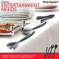 thumbnail image 5 of Disposable Serving Utensils - Set of 18 Party Utensils, 6 Each 6" Tongs, 10” Spoons, 10” Forks, Black, 5 of 7
