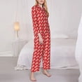 thumbnail image 3 of Lsque Retro Lobsters Pattern Long Sleeve Pajama Set for Women - Soft 2-Piece Sleepwear and Loungewear Set with Pockets, Comfy Nightwear-XX-Large, 3 of 7