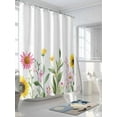 thumbnail image 3 of Pastoral Sunflower Shower Curtain, Farmhouse Flowers Leaves Plants Waterproof Shower Curtain Set with 12 Hooks Lightweight Washable Fabric Shower Curtains for Bathroom 72x78 Inches, 3 of 6