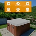 thumbnail image 4 of Cubierta para Jacuzzi Exterior Uxcell 96.5" x 96.5" x 11.8" Impermeable y a Prueba de Climas, Protector de SPA Cuadrado, Gris, 4 of 6