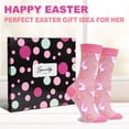 thumbnail image 6 of HIALTODAY Women's Easter Socks Novelty Funny Bunny Rabbit Eggs Printed Crew Socks Easter Basket Stuffers Kids Holiday Gifts,PINK, 6 of 6