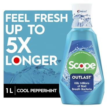 Crest Scope Outlast Mouthwash, Cool Peppermint, 1L