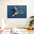 thumbnail image 3 of Elephant Stock F-22 Raptor Fighter Plane Wall Art - Horizontal Canvas Wall Art - Living Room Wall Decor - Military Canvas - Blue And Gray Decor - 12" x 8", 3 of 8