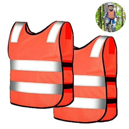 

2 Pieces Reflective Kids Safety Vest Visibility Vest for Boys Girls