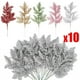thumbnail image 2 of 10/5 piezas de plantas artificiales, ramas de pino, hojas doradas con purpurina navideña, decoración para árbol de Navidad, colgante para decoración del hogar, 2 of 5